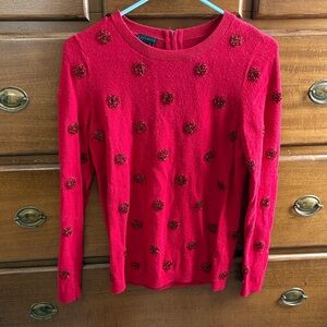 Talbots Vibrant Red Knit with Sparkling Details